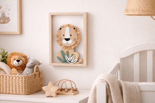 Cutout Lion Plaque – Kids Animal Wall Decor