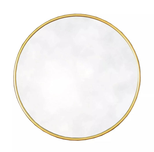 50cm Large Gold Round Wall Mirror - Elegant Vanity Mirror for Bathroom & Home Decor - BerPar