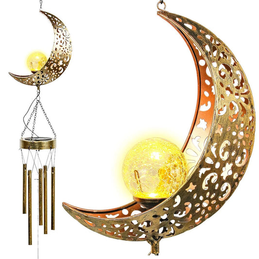 Solar Hanging Moon Light Chime – Waterproof LED Outdoor Garden Decor