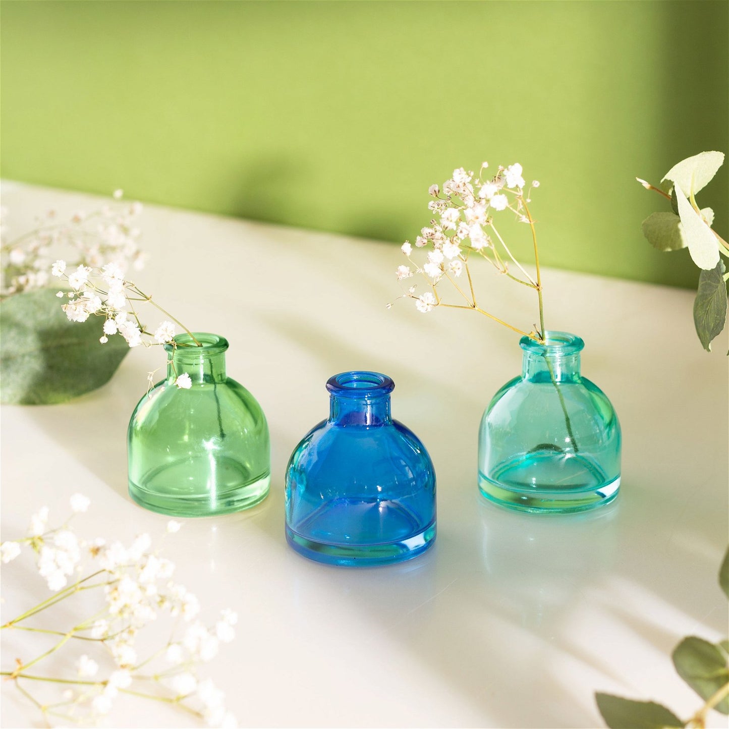 Cool Toned Mini Bud Vases - Set of 3 - BerPar