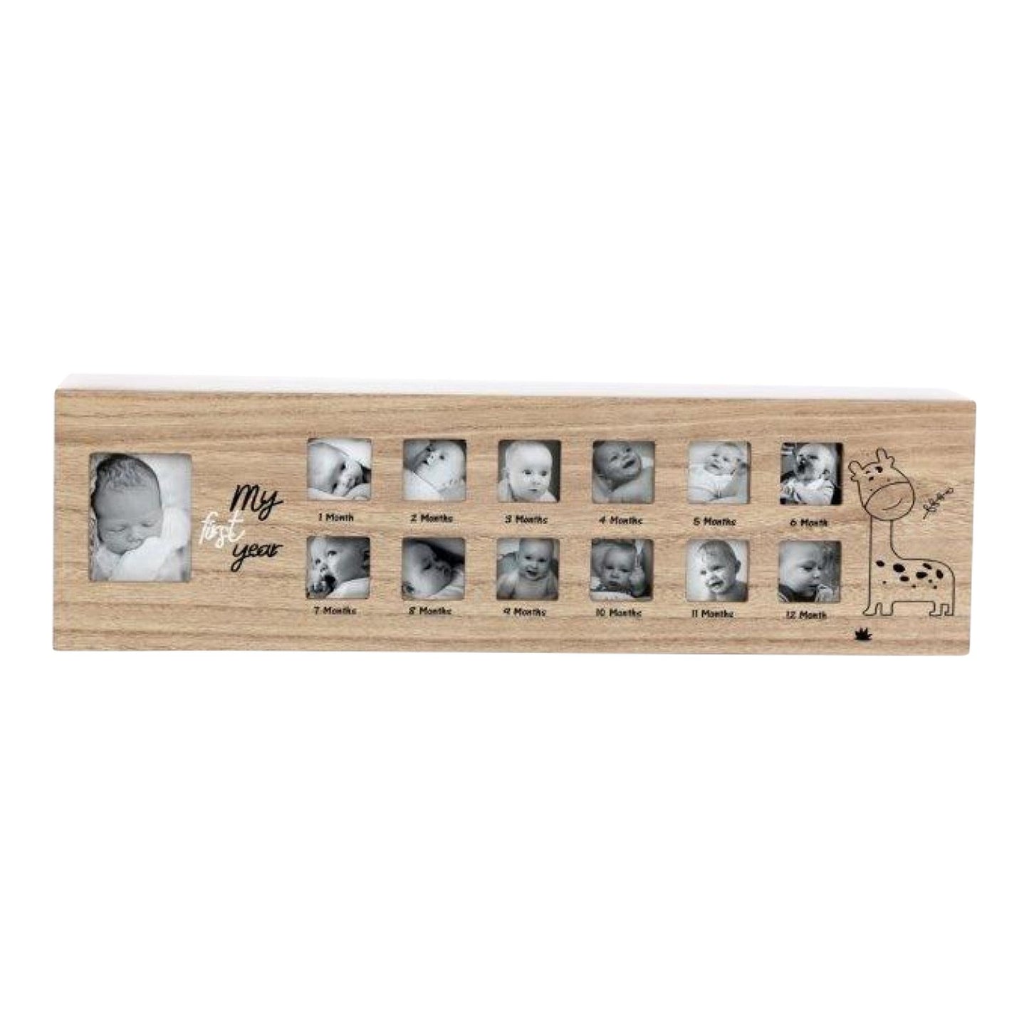 Baby 1st Year Wooden Photo Frame with Giraffe - BerPar