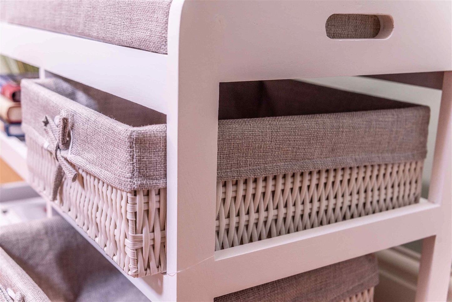 Laxey White Bench With Shoe Rack & Drawers - BerPar
