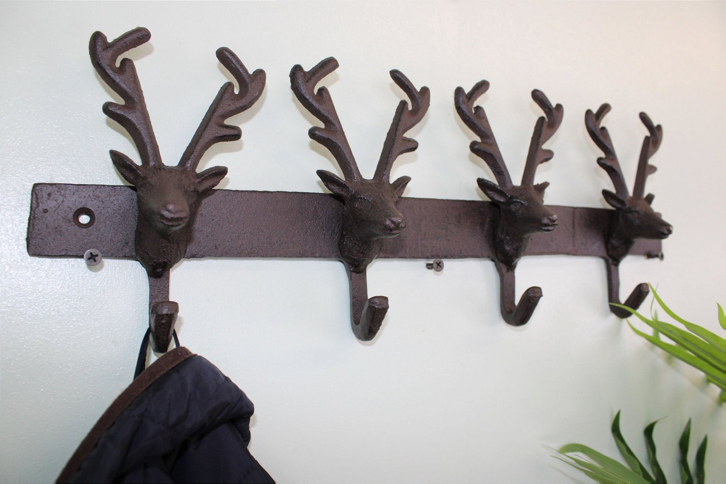 Rustic Cast Iron Wall Hooks, Reindeer - BerPar