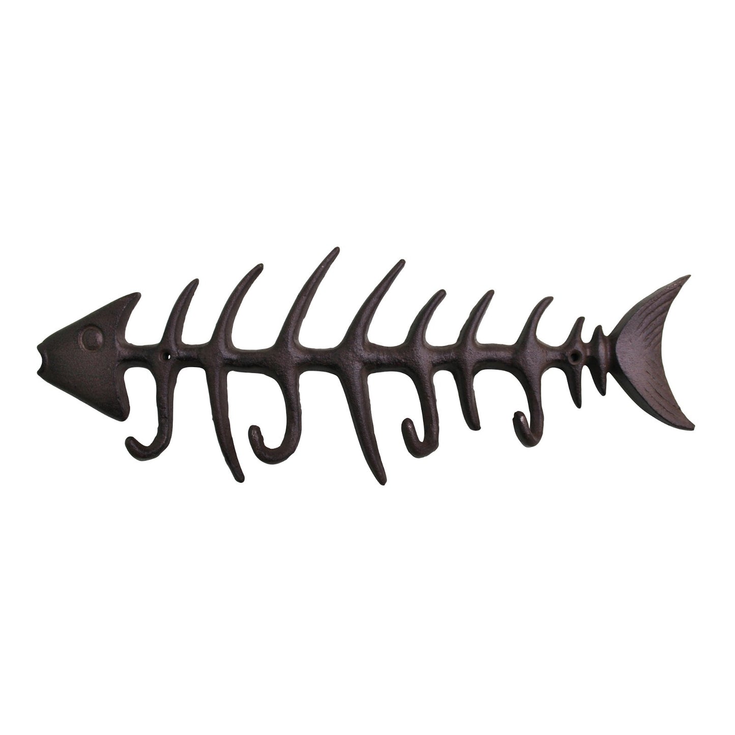 Rustic Cast Iron Wall Hooks, Fish Skeleton - BerPar