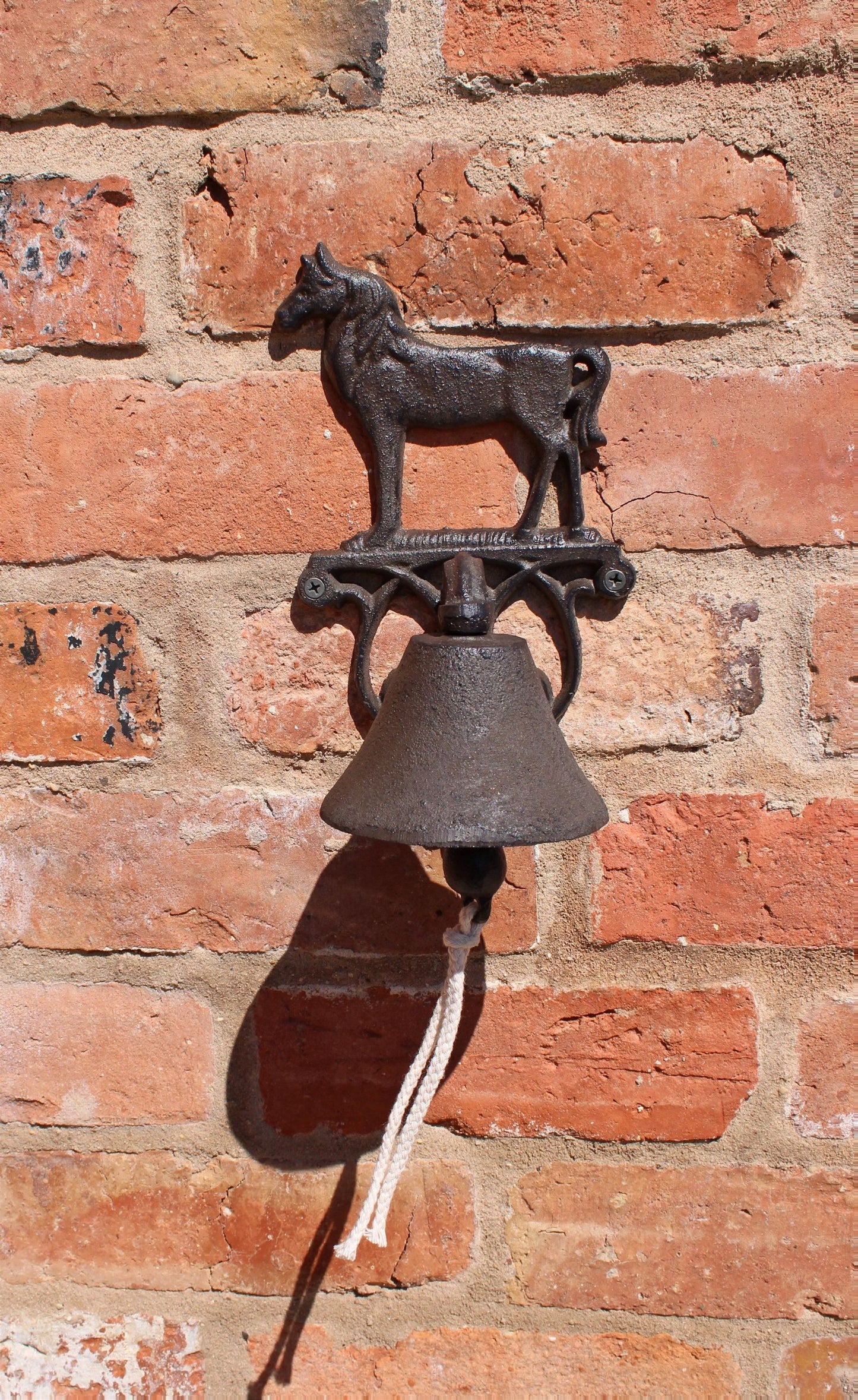 Rustic Cast Iron Wall Bell, Horse - BerPar