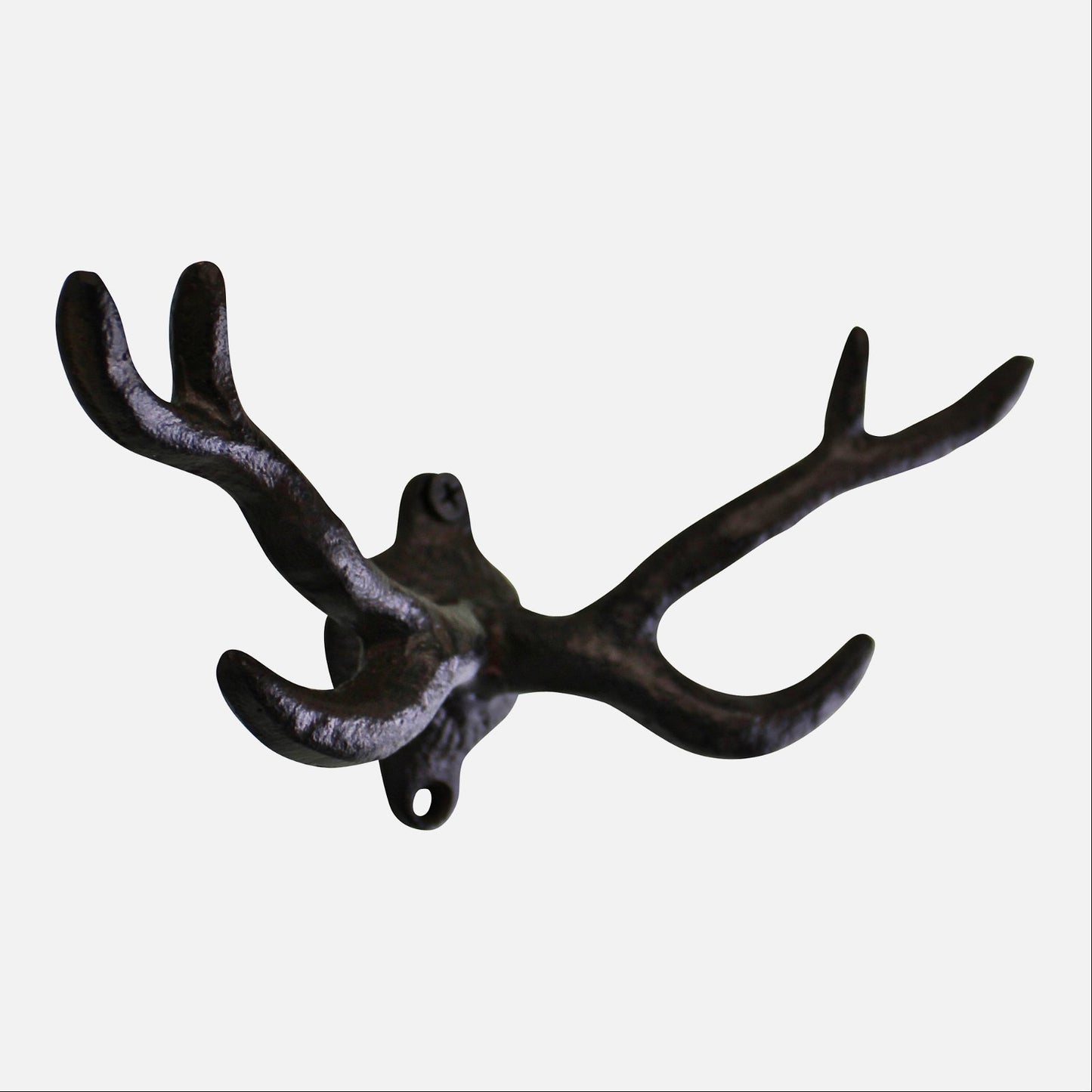 Rustic Cast Iron Wall Hooks, Stag Antlers, Small - BerPar