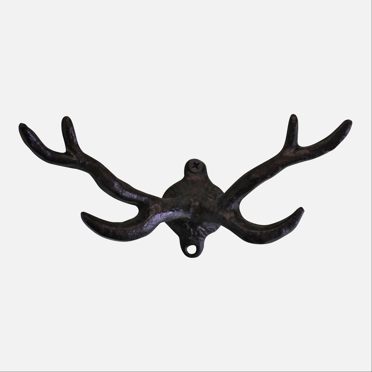 Rustic Cast Iron Wall Hooks, Stag Antlers, Small - BerPar