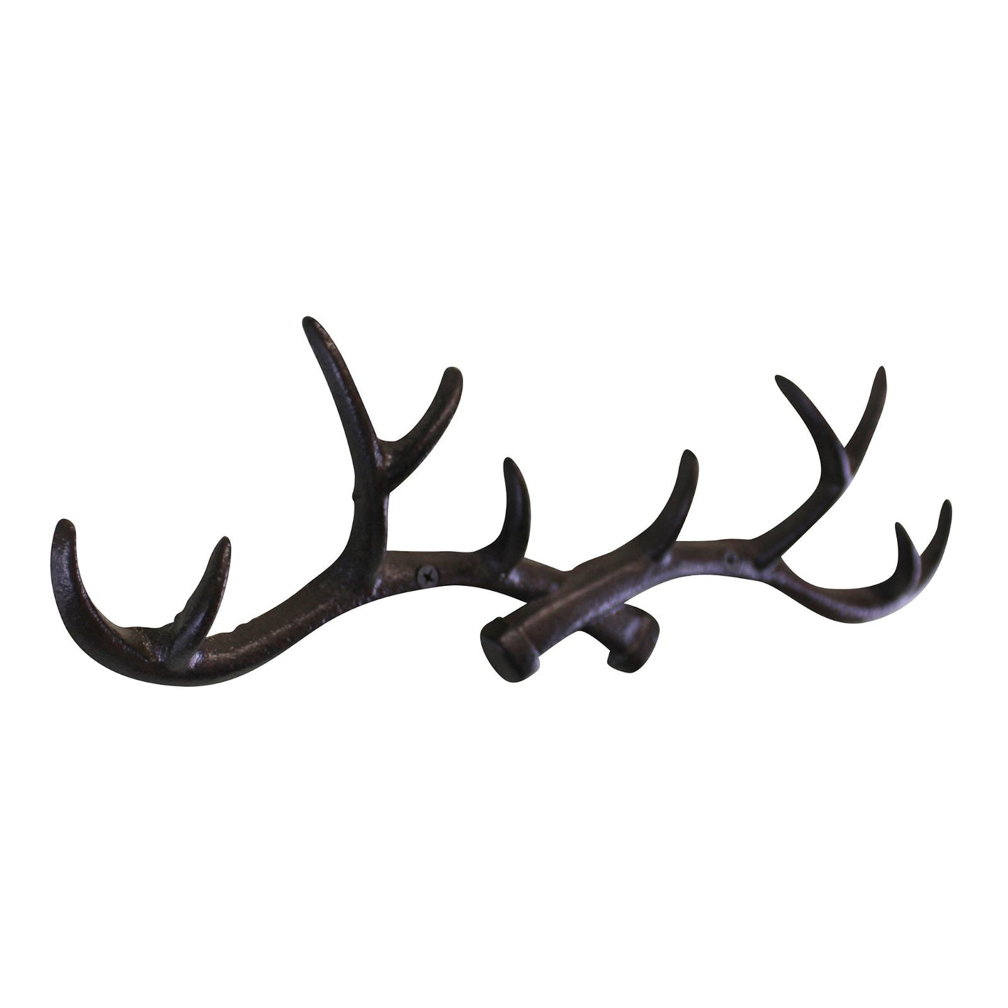 Rustic Cast Iron Wall Hooks, Stag Antlers, Large - BerPar