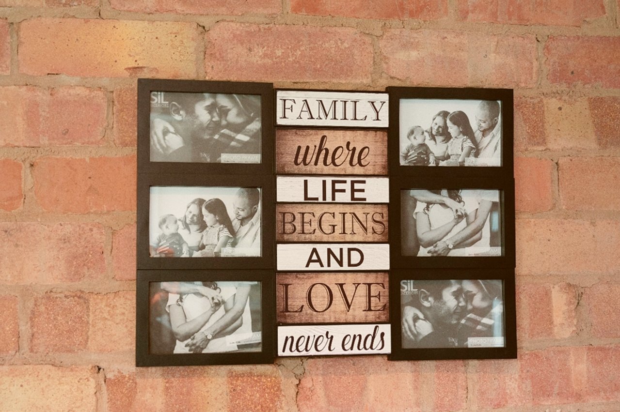 Family & Love Themed Black Multi Photo Frame - BerPar
