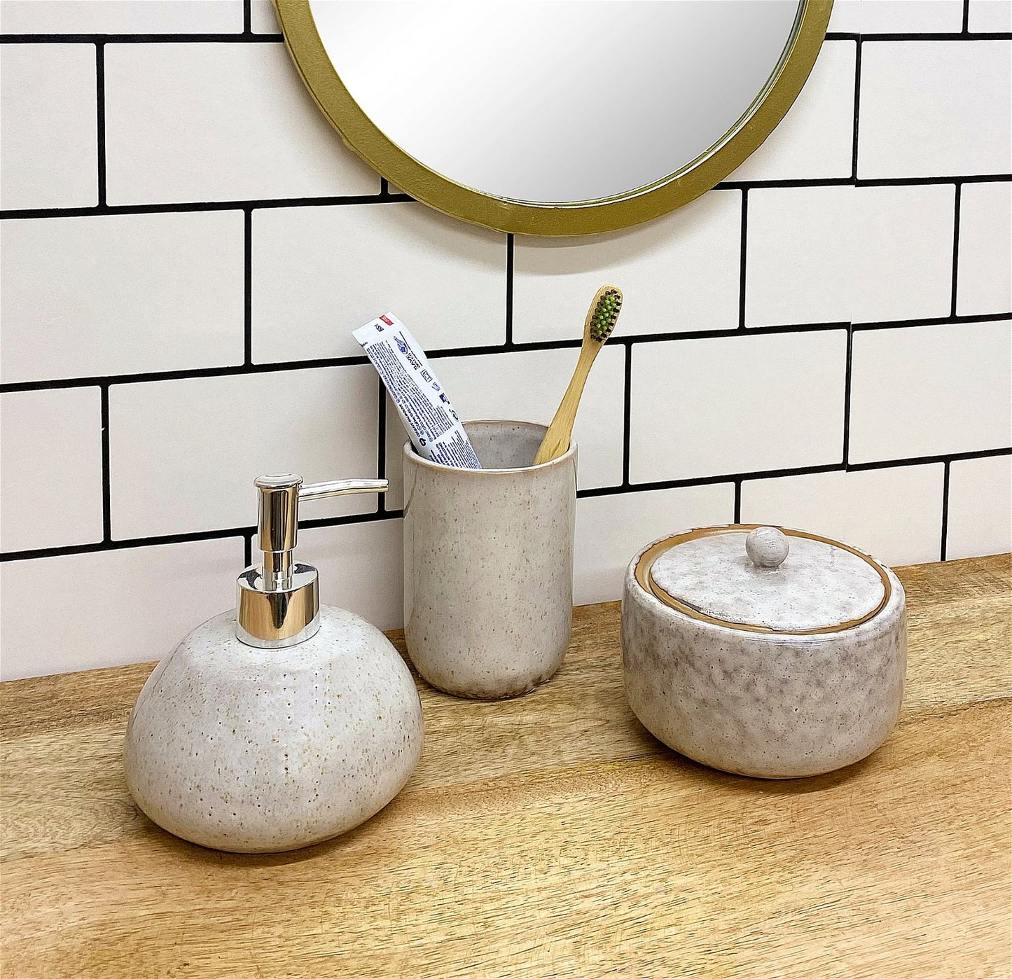 Taupe Ceramic Pot With Lid - BerPar