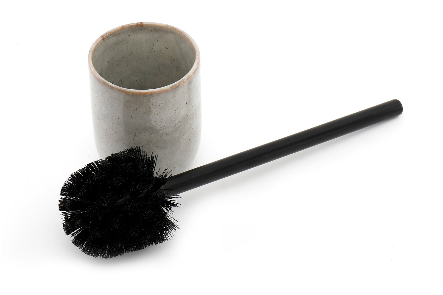 Taupe Ceramic Toilet Brush Holder - BerPar