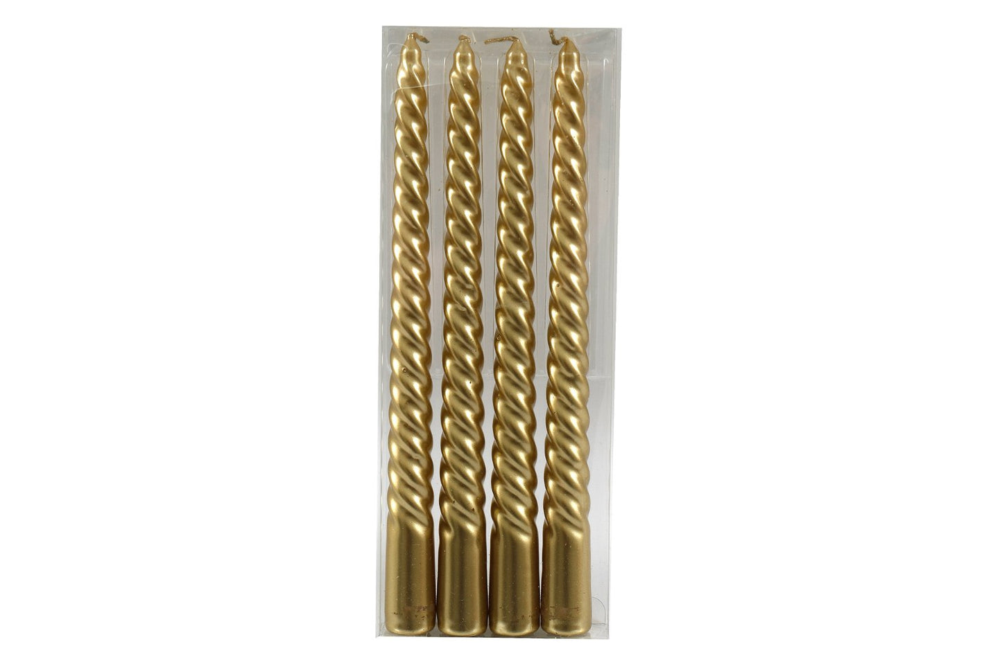 Set of Four Gold Twist Taper Candles - BerPar