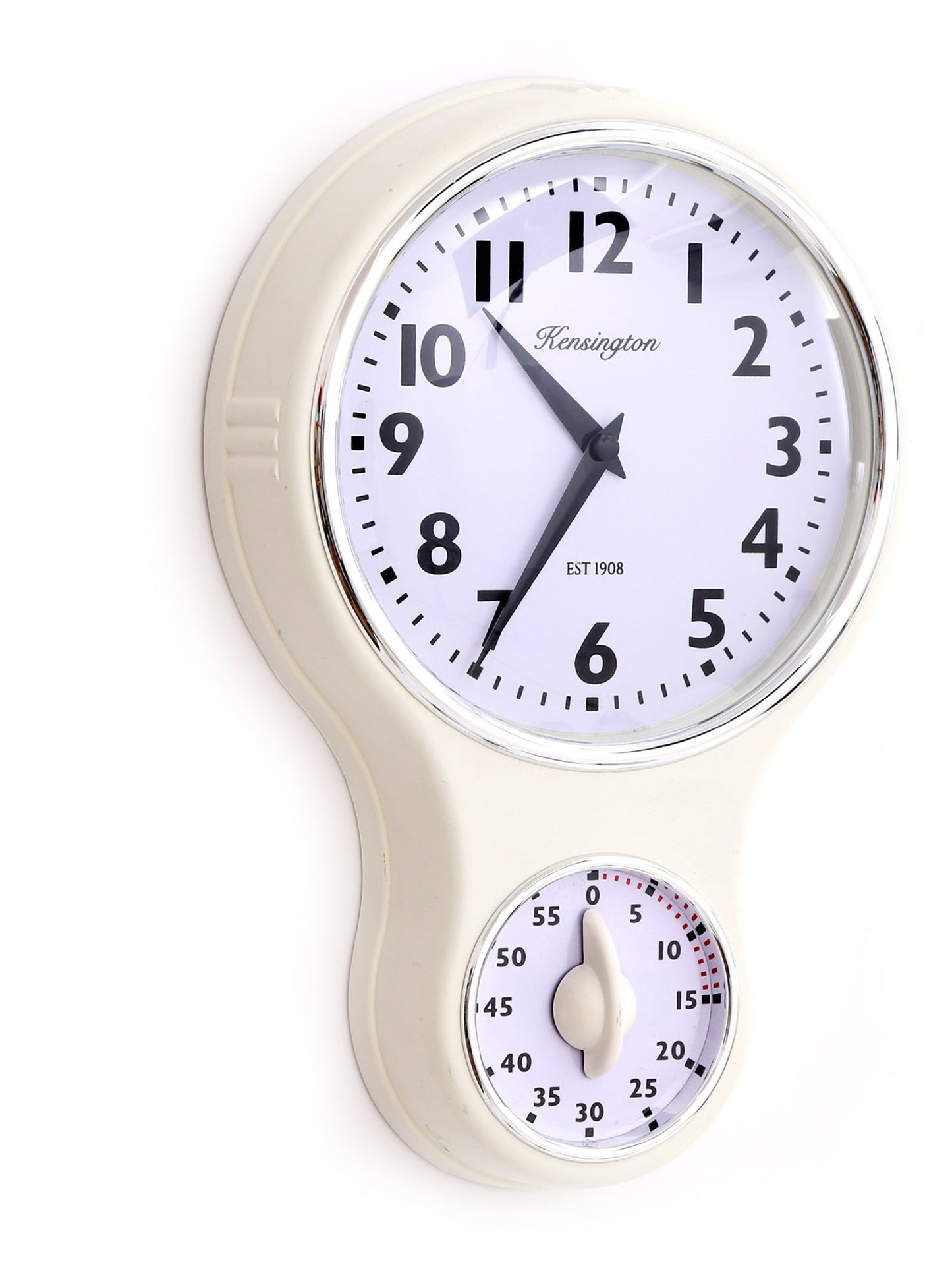 Cream Kensington Wall Clock With Timer - BerPar
