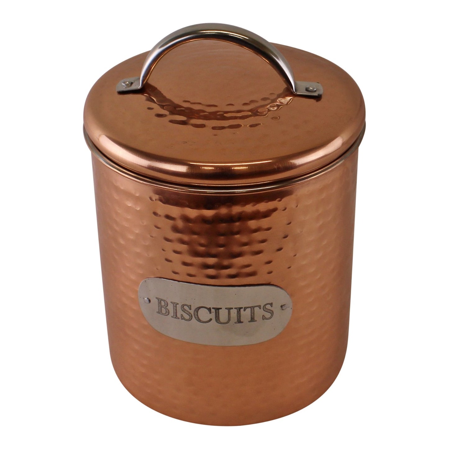 Hammered Copper Biscuit Tin, 17x14cm - BerPar