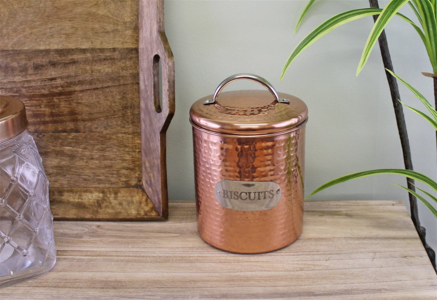 Hammered Copper Biscuit Tin, 17x14cm - BerPar