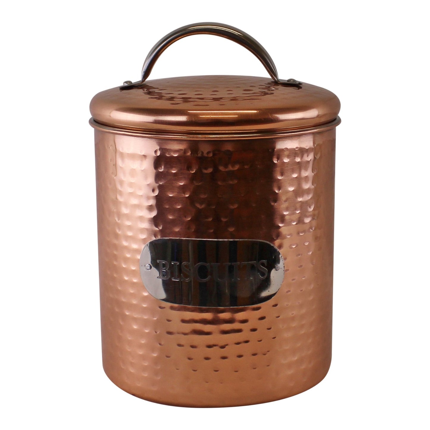 Hammered Copper Biscuit Tin, 17x14cm - BerPar