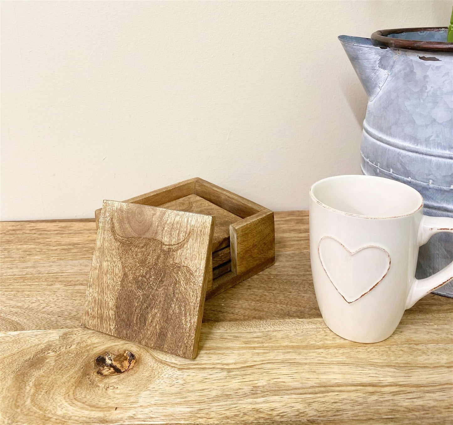 Wooden Set of 4 Engraved Cow Coasters - BerPar