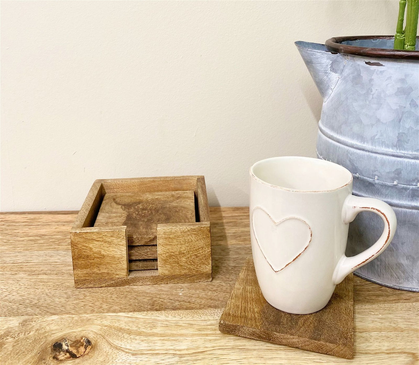 Wooden Set of 4 Engraved Cow Coasters - BerPar