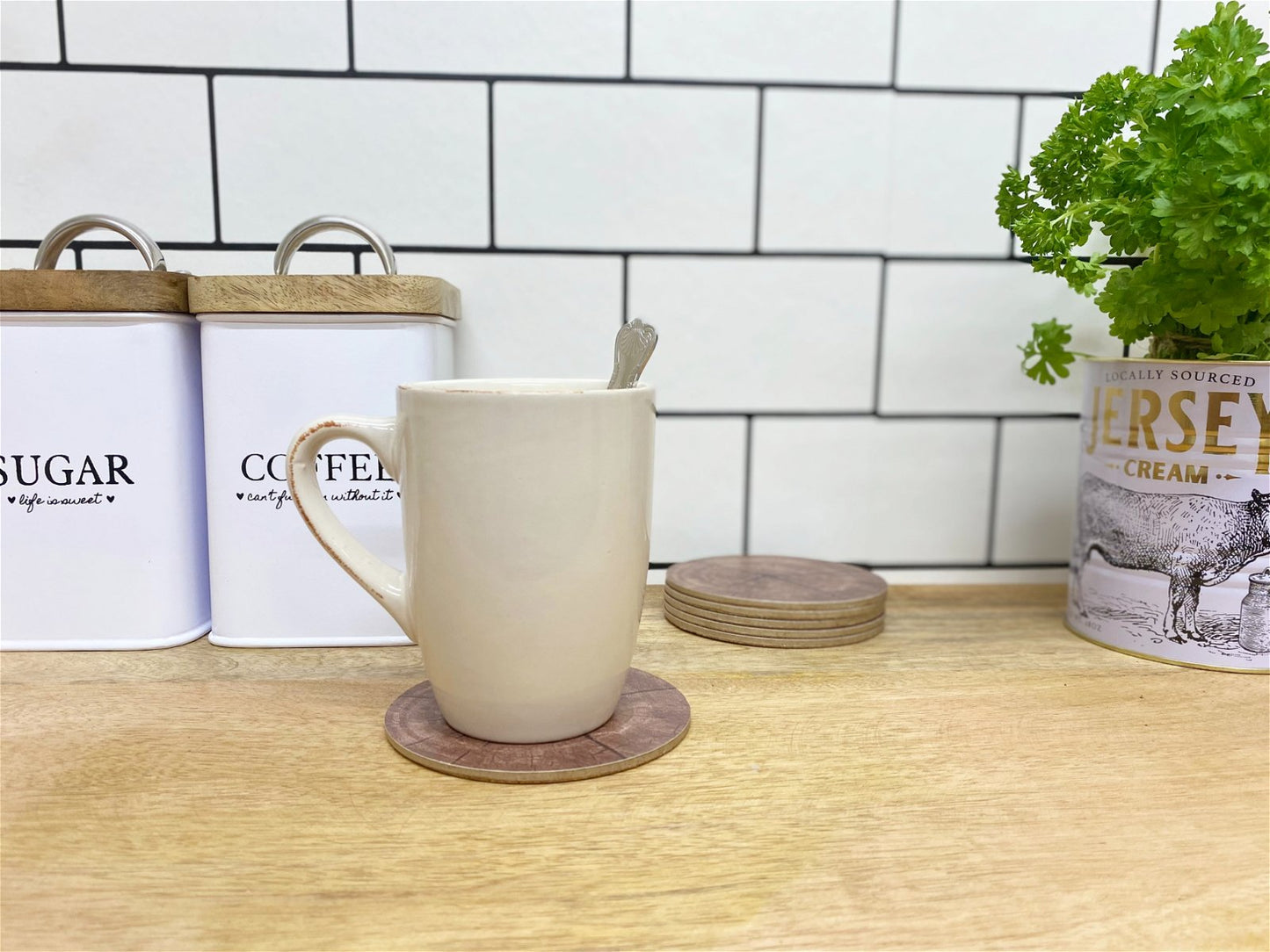 Set of Six Bark Design Coasters - BerPar