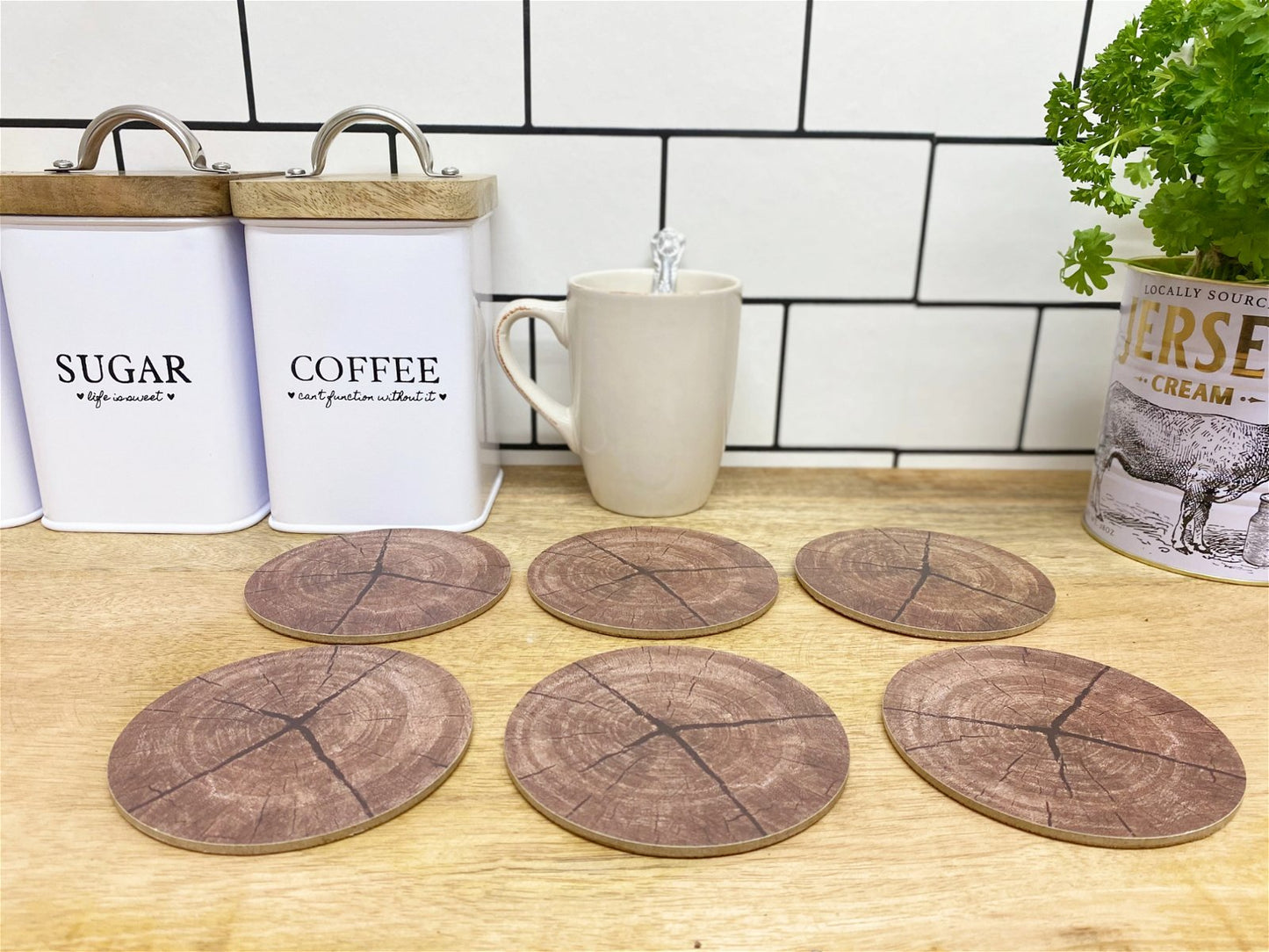 Set of Six Bark Design Coasters - BerPar