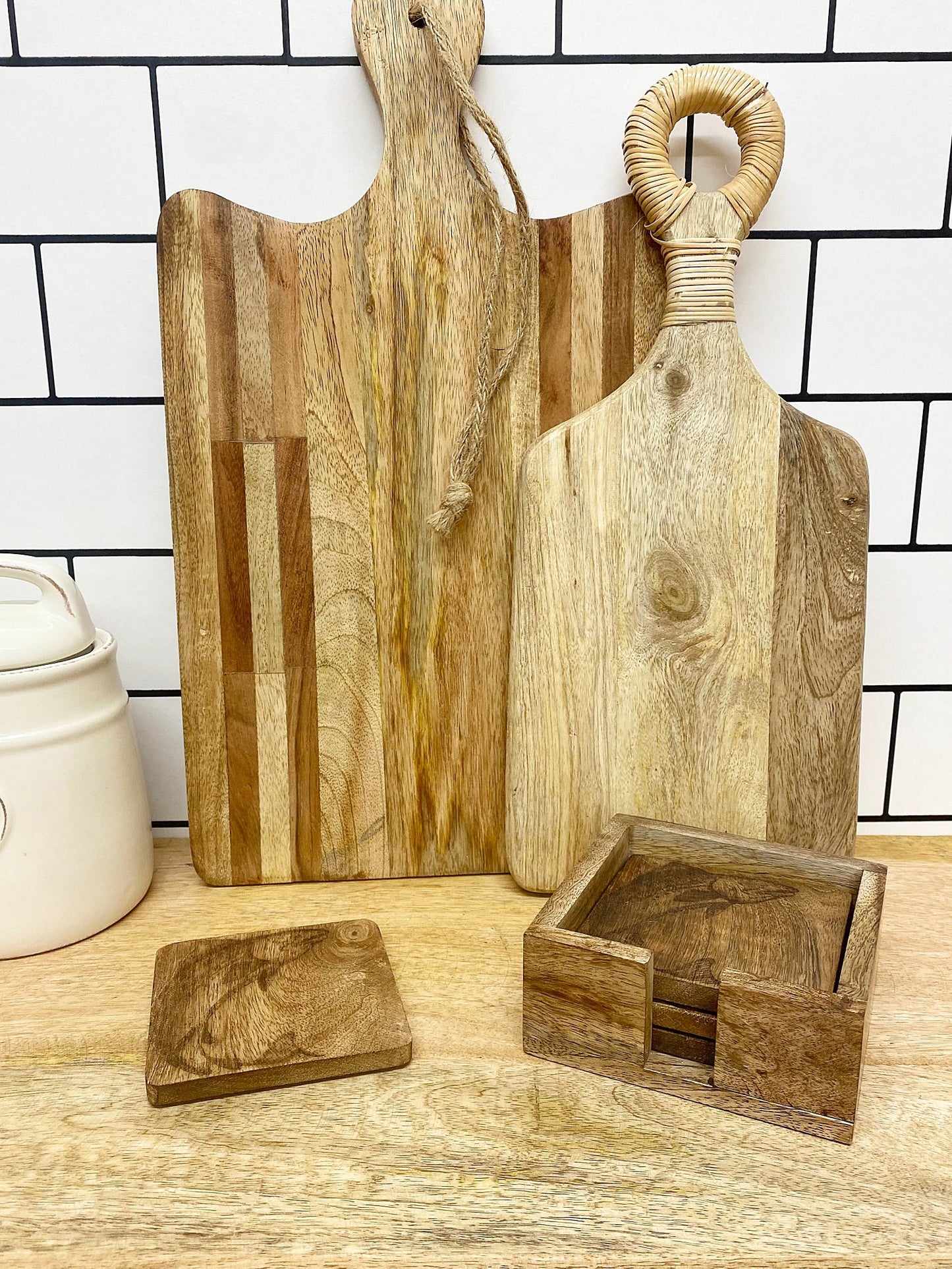 Set Of Four Wooden Engraved Salmon Coasters - BerPar