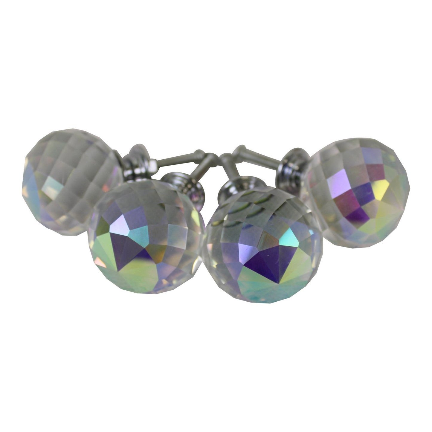 4cm Crystal Effect Doorknobs, Spherical, set of 4 - BerPar