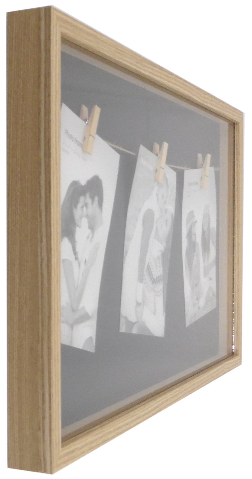 Black Natural Wood Triple Peg Frame - BerPar