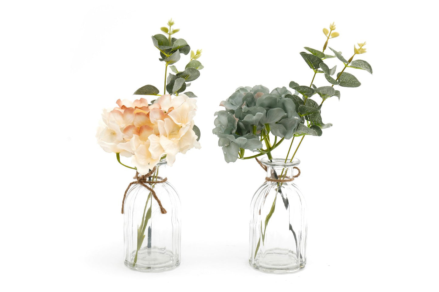 Set of Two Hydrangea in Glass Vases - BerPar