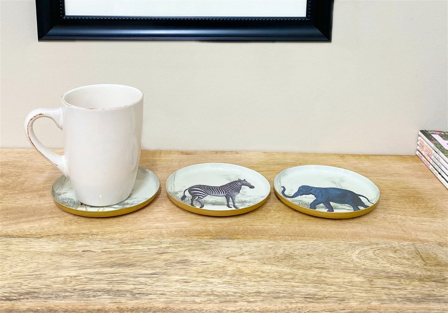 Set of Three Metal Safari Themed Coasters - BerPar