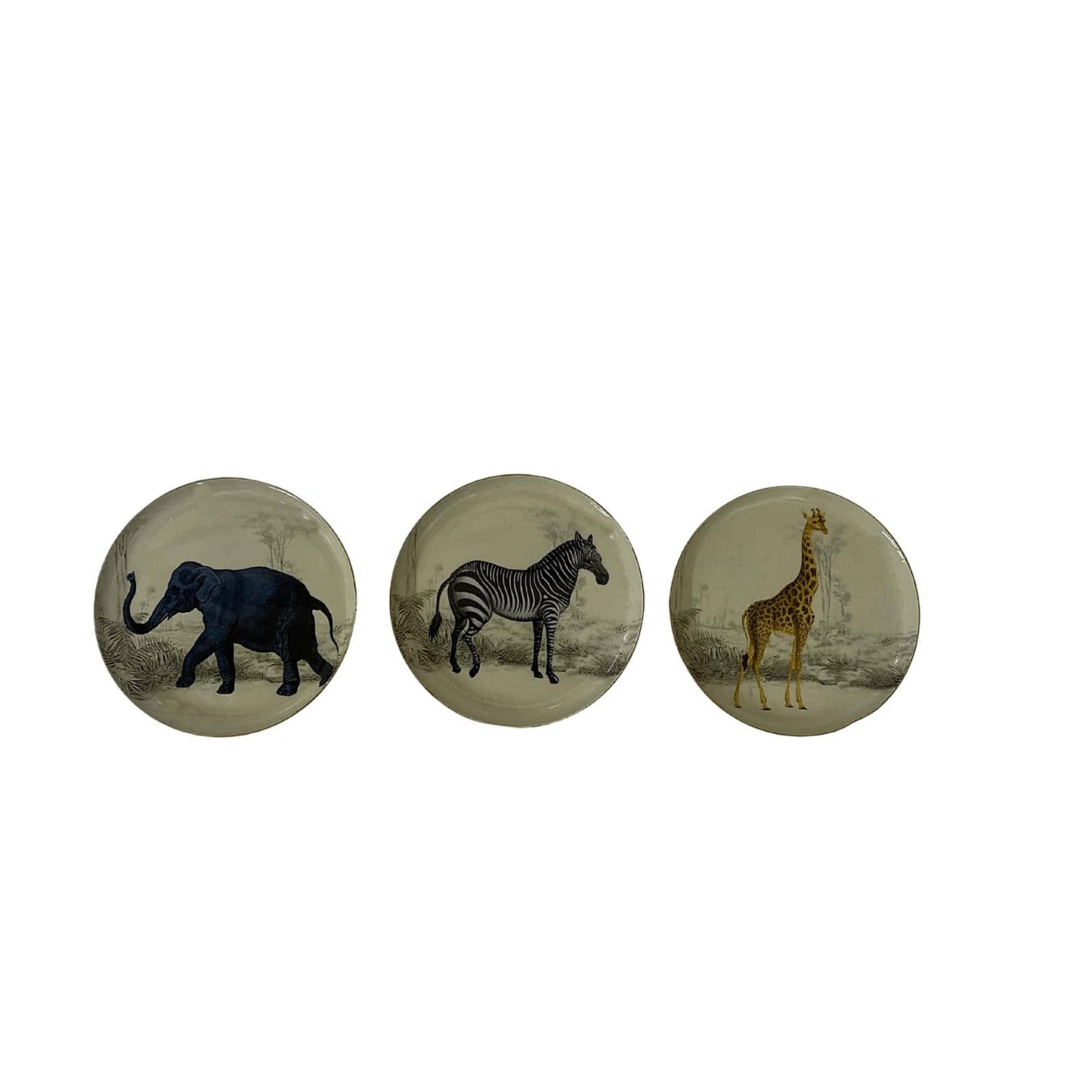 Set of Three Metal Safari Themed Coasters - BerPar
