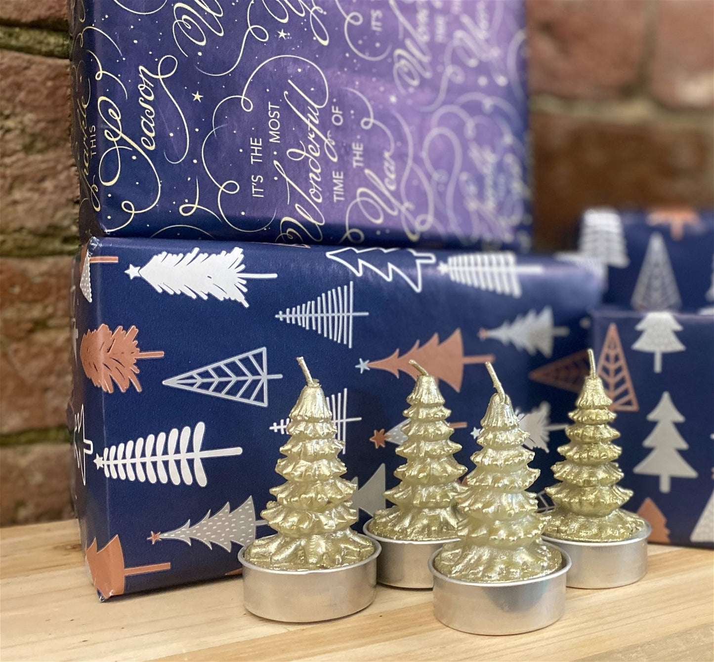 Set Of 4 Christmas Tree Candles 6cm - BerPar