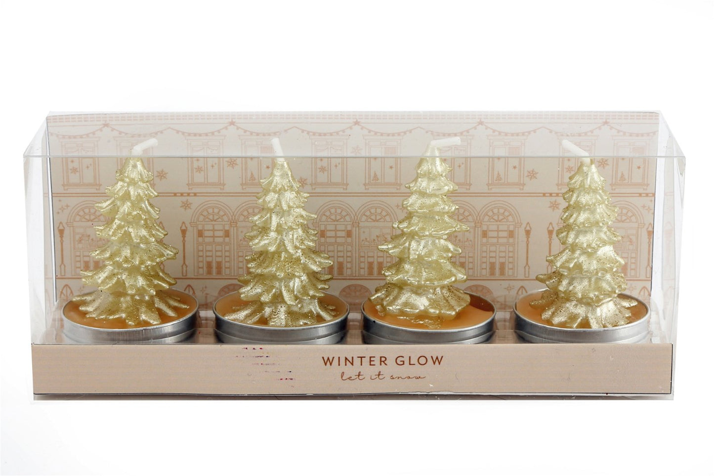 Set Of 4 Christmas Tree Candles 6cm - BerPar