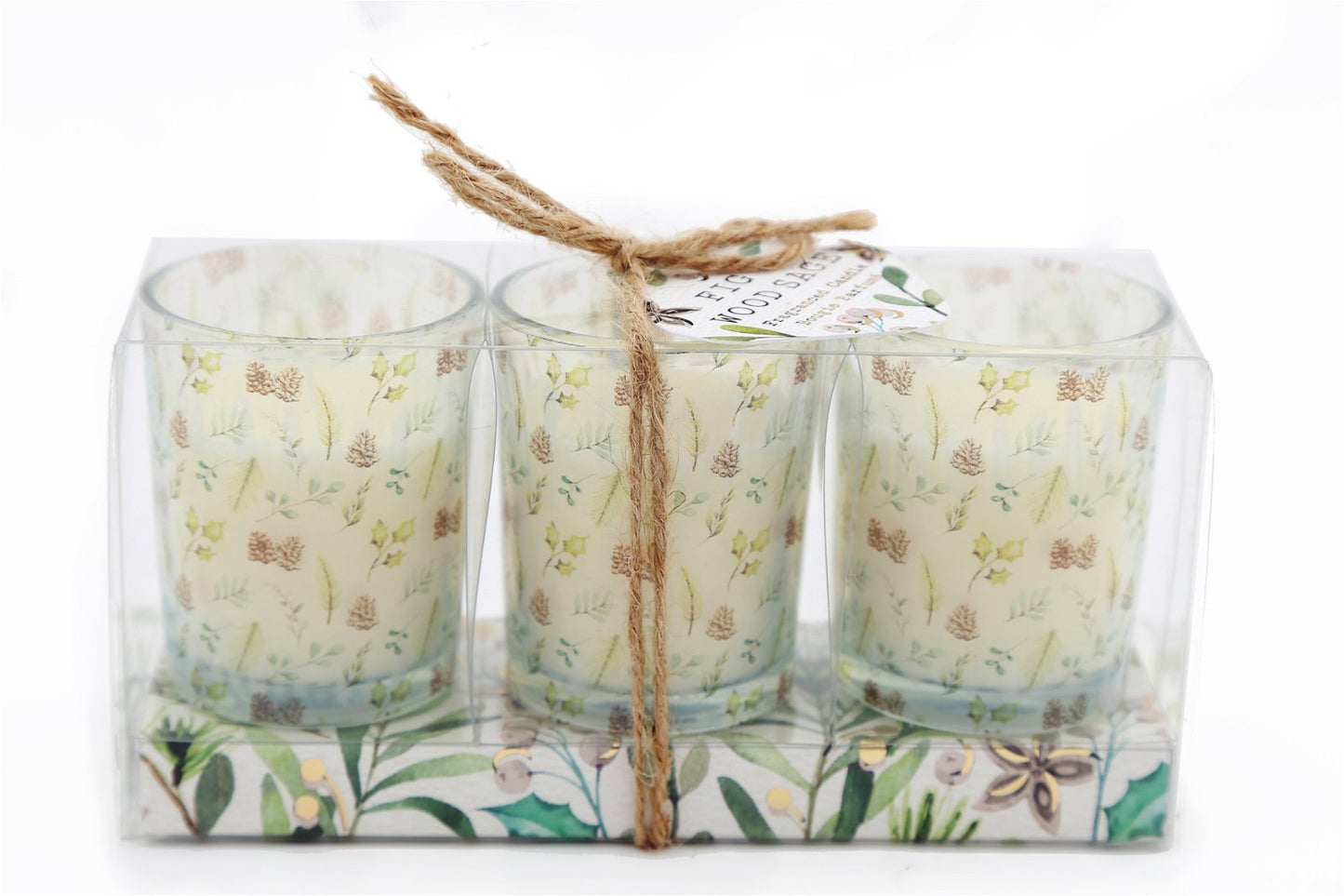 Set Of 3 Alpine Sage Candles 6cm - BerPar