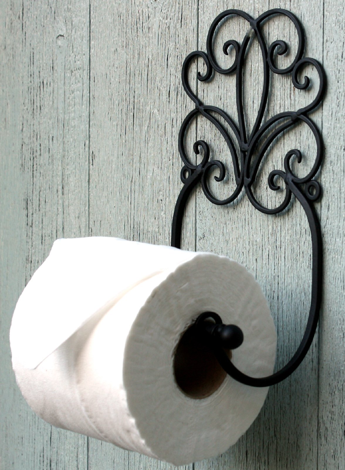 Black Scroll Wall Mounted Toilet Roll Holder - BerPar