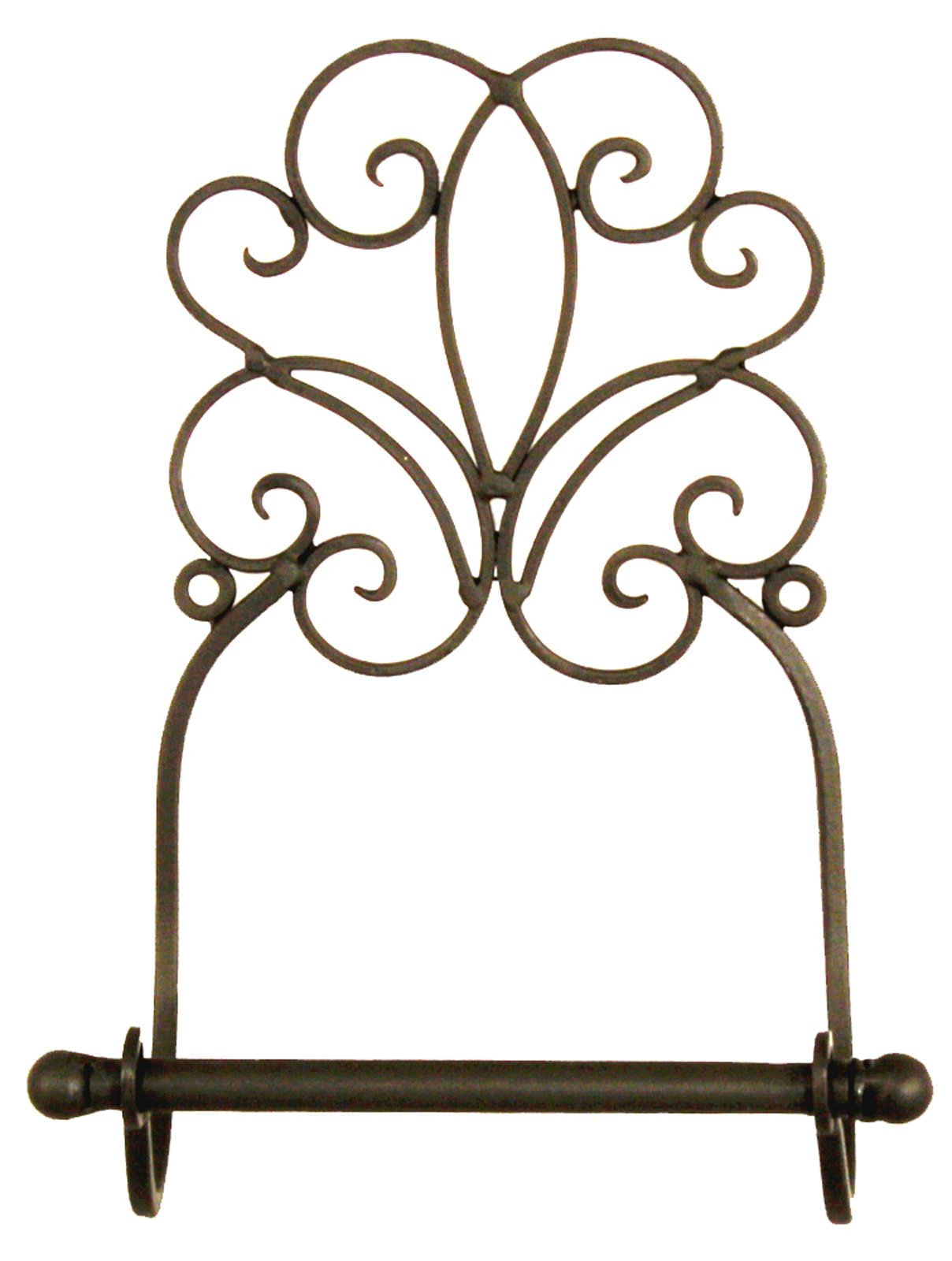 Black Scroll Wall Mounted Toilet Roll Holder - BerPar