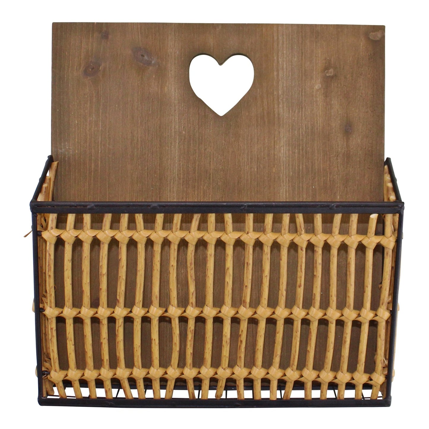 Metal & Wicker Wall Hanging Magazine Rack - BerPar