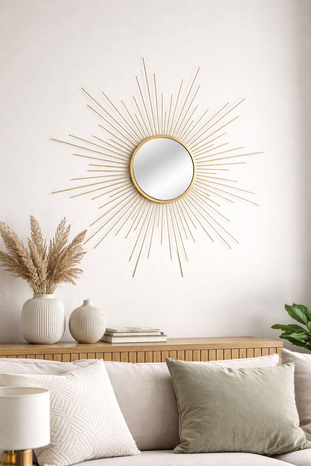 60cm Gold Wire Star Mirror - Decorative Wall Accent for Modern Home Decor