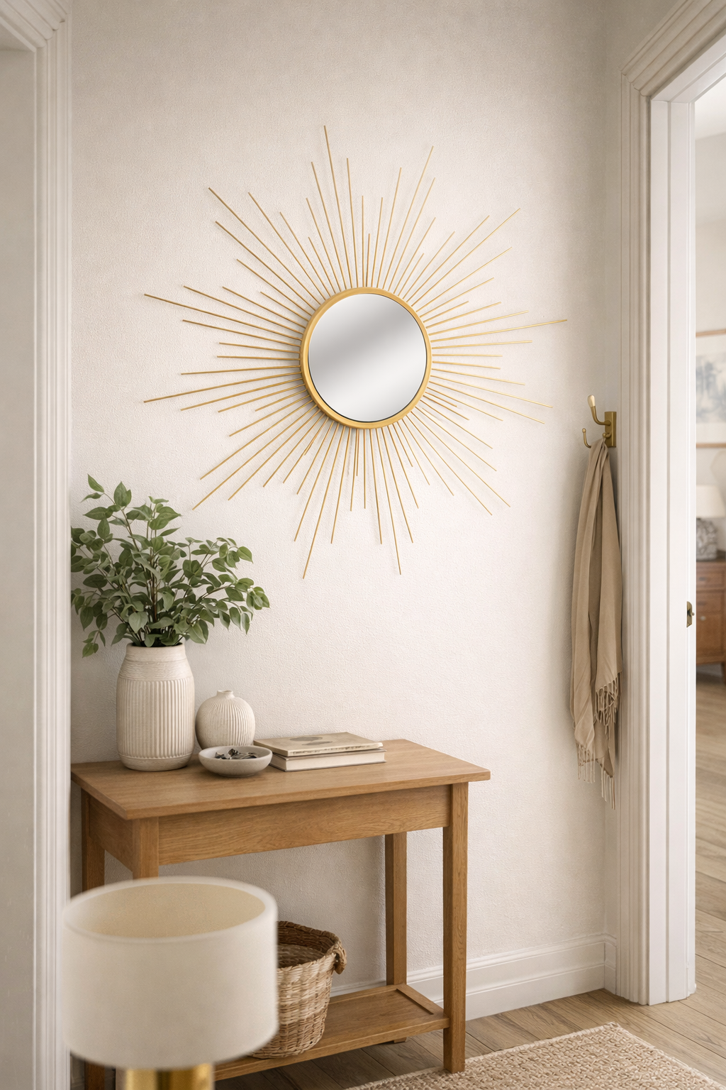 60cm Gold Wire Star Mirror - Decorative Wall Accent for Modern Home Decor