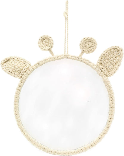 35cm Woven Giraffe Mirror – Kids Animal Wall Decor