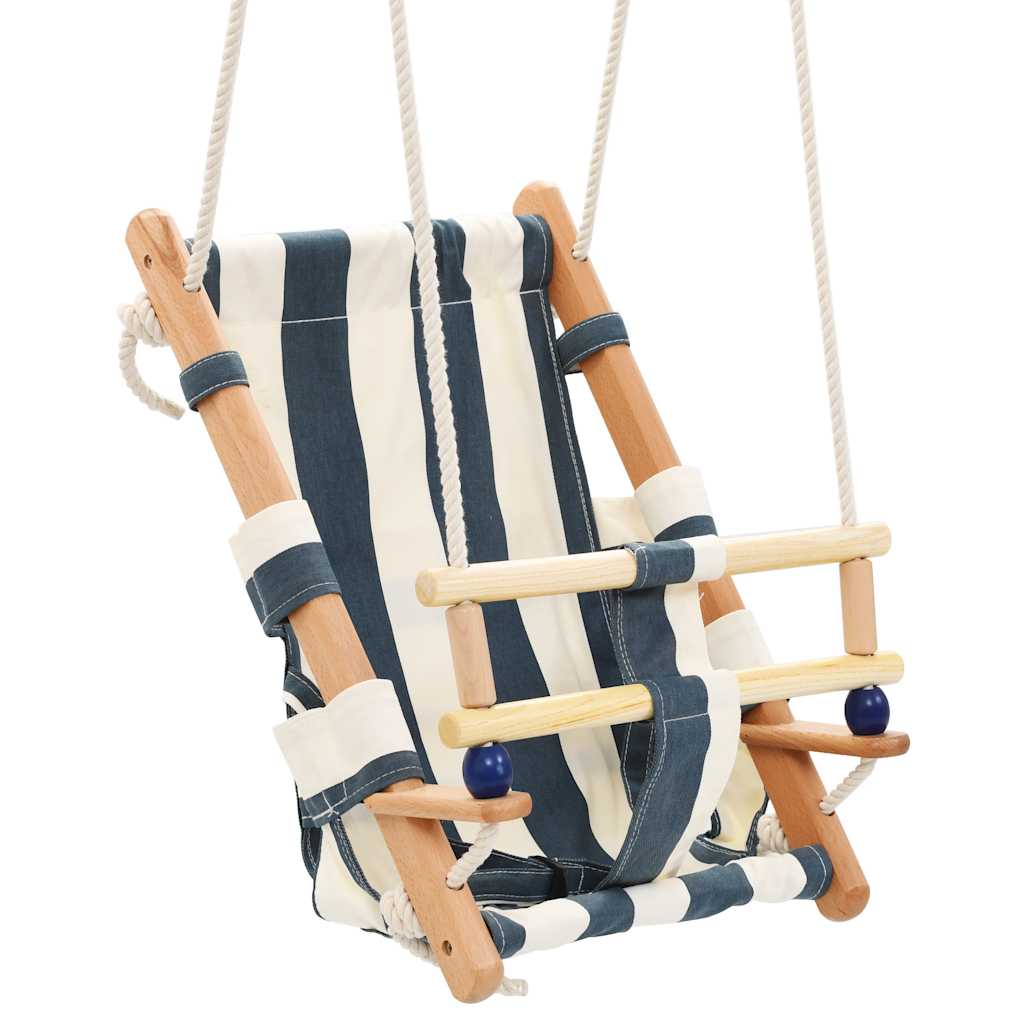 Baby Swing With Safety Belt Cotton Wood Blue