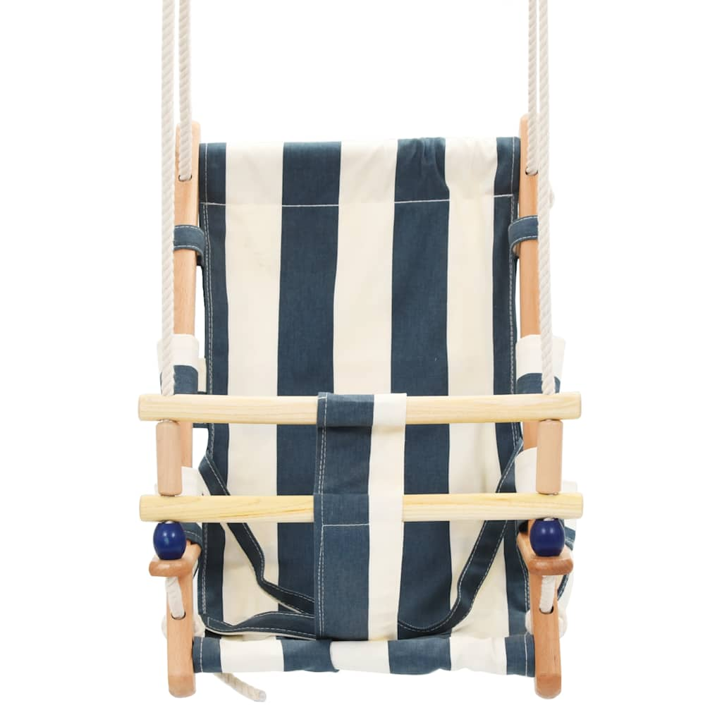 Baby Swing With Safety Belt Cotton Wood Blue