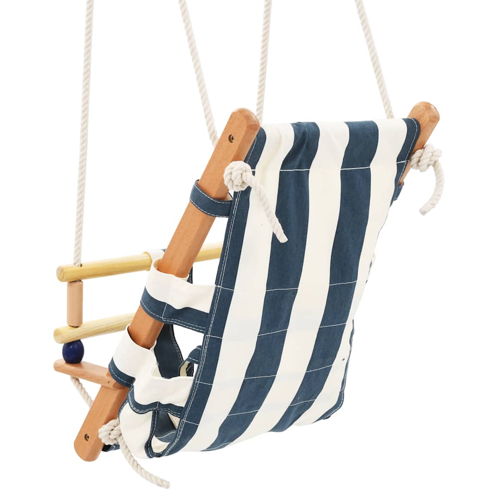 Baby Swing With Safety Belt Cotton Wood Blue