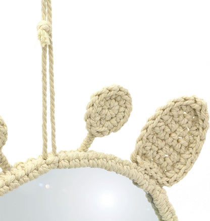 Crocheted cat ears with a white background