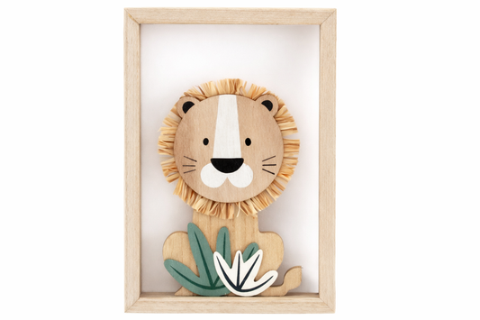 Cutout Lion Plaque – Kids Animal Wall Decor