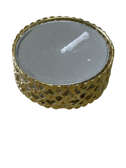 Silver and Gold Heart Pattern Tea Light Candles, Pack of 12 - BerPar