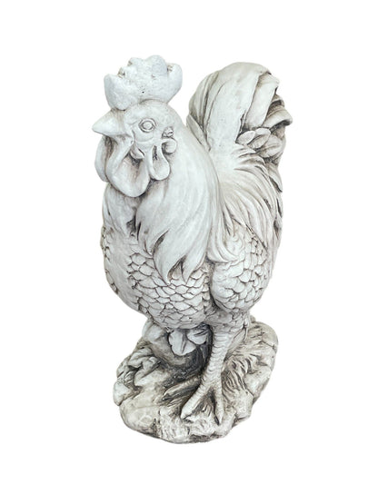 Stone Effect White Cockerel Statue - BerPar