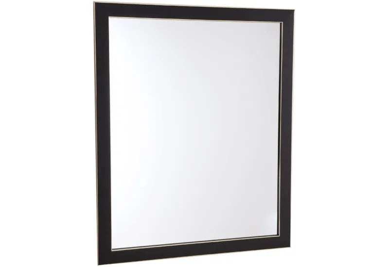 50cm Black & Gold Rectangular Mirror - Modern Wall Accent for Home Decor - BerPar