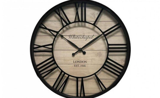 40.5cm Black Wood Effect Wall Clock - Timeless Elegance for Your Home - BerPar