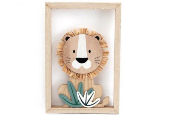 Cutout Lion Plaque - Decorative Wall Art for Kids’ Rooms & Home Decor - BerPar