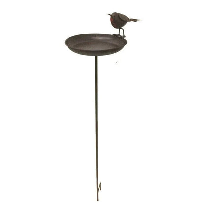 Bird Table with Robin Ornament - Decorative Garden Feature for Birds & Outdoor Charm - BerPar